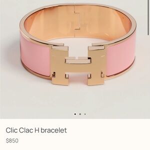 Hermes Clic Clac H Bracelet Pink and Gold